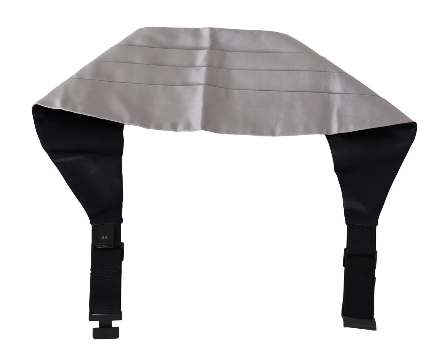 Dolce & Gabbana Elegant Gray Silk Cummerbund with adjustable hook clip closure