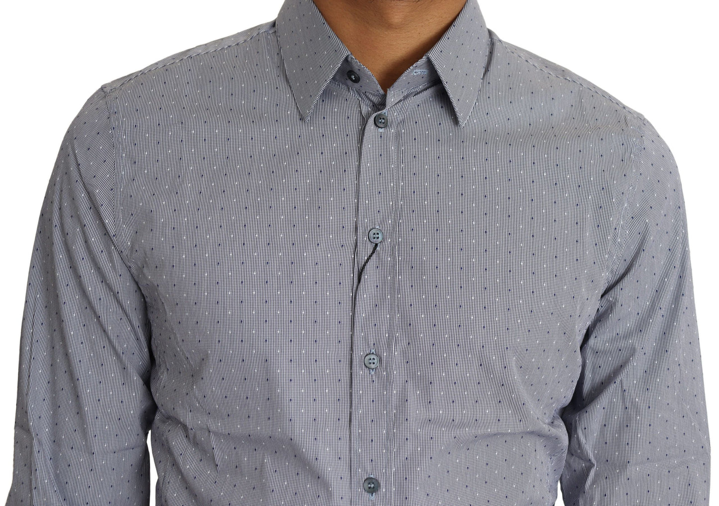 Slim fit Dolce & Gabbana Sicilia Shirt in gray cotton blend with a hint of stretch