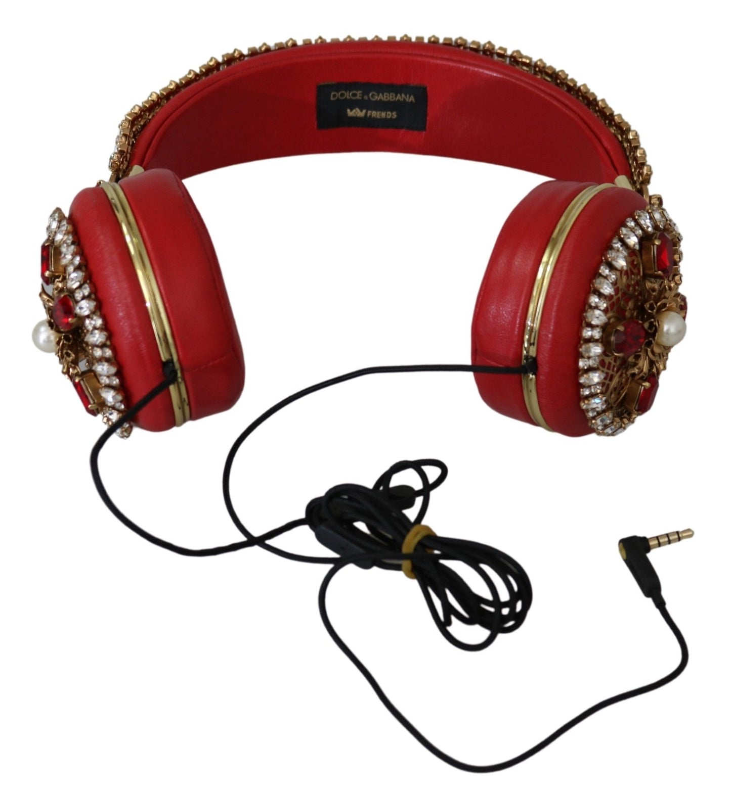 Opulent red leather headphones from Dolce &amp; Gabbana, a fusion of luxury and technology