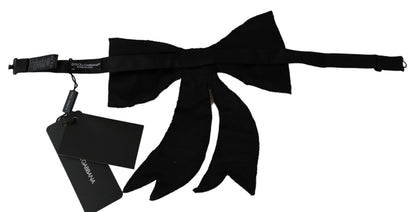  Exquisite Dolce & Gabbana silver-tone silk crystal bow tie with clip fastening
