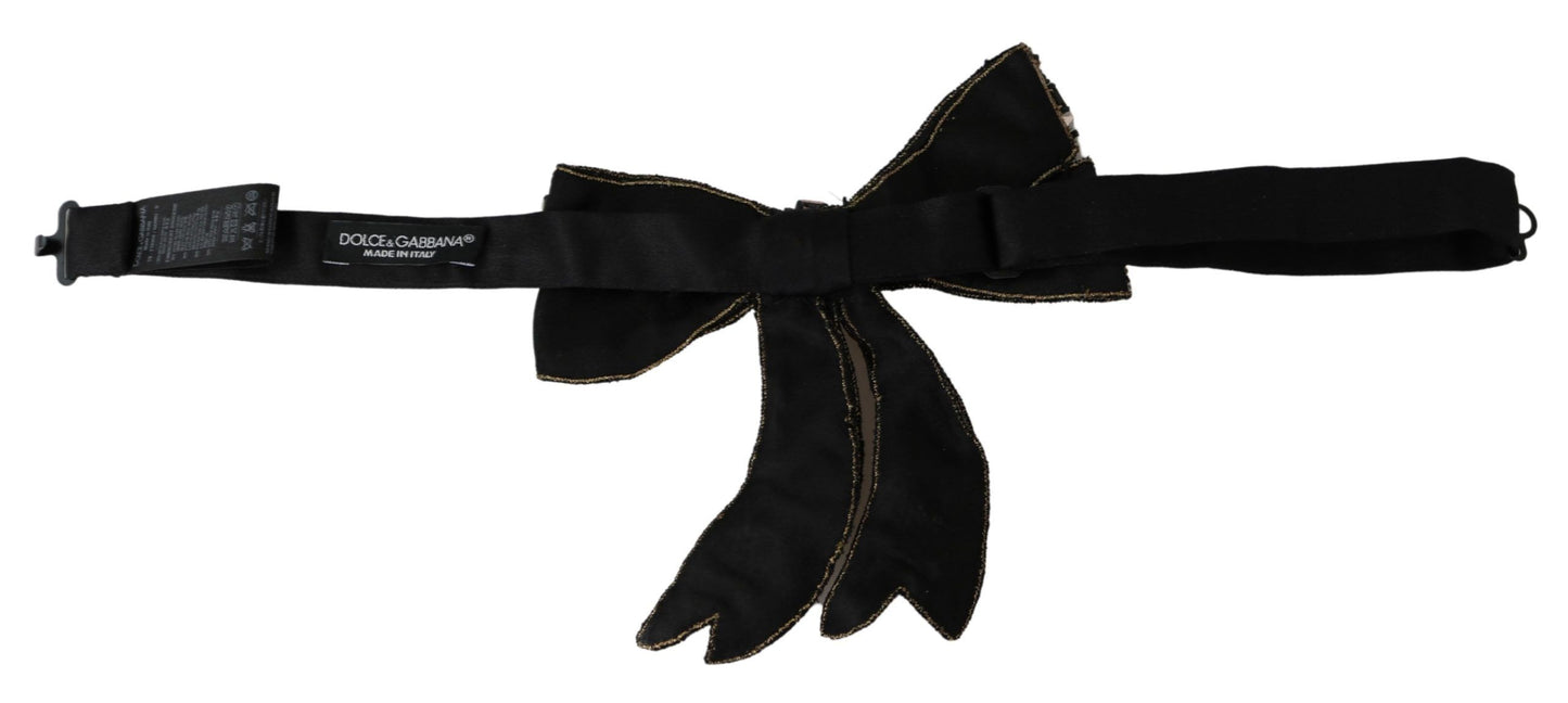 Luxurious 100% Silk Dolce & Gabbana Bow Tie with Rhinestones