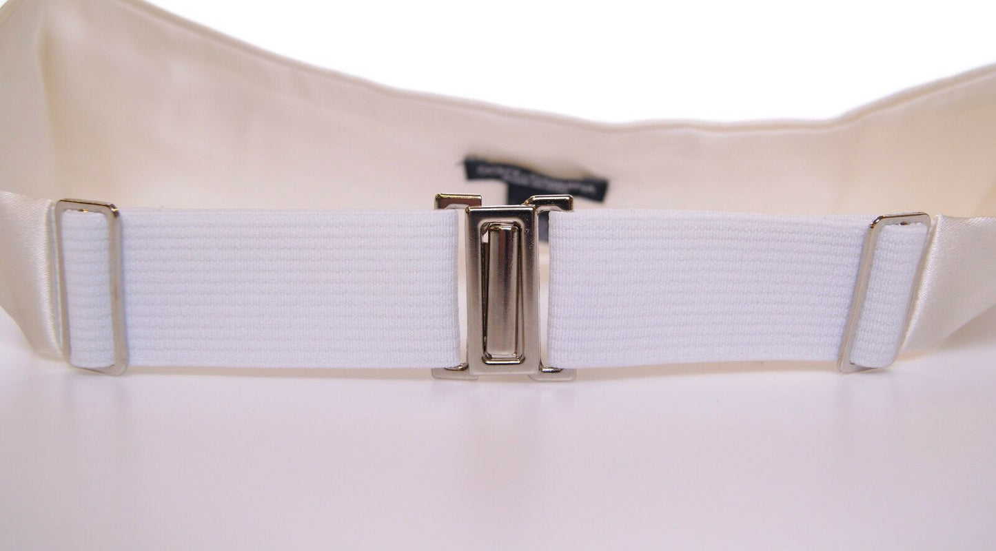 Dolce & Gabbana white silk cummerbund, perfect for exclusive events