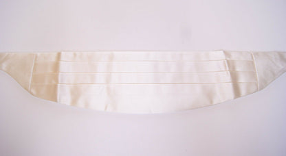 Exquisite white silk cummerbund from Dolce & Gabbana, made in Italy