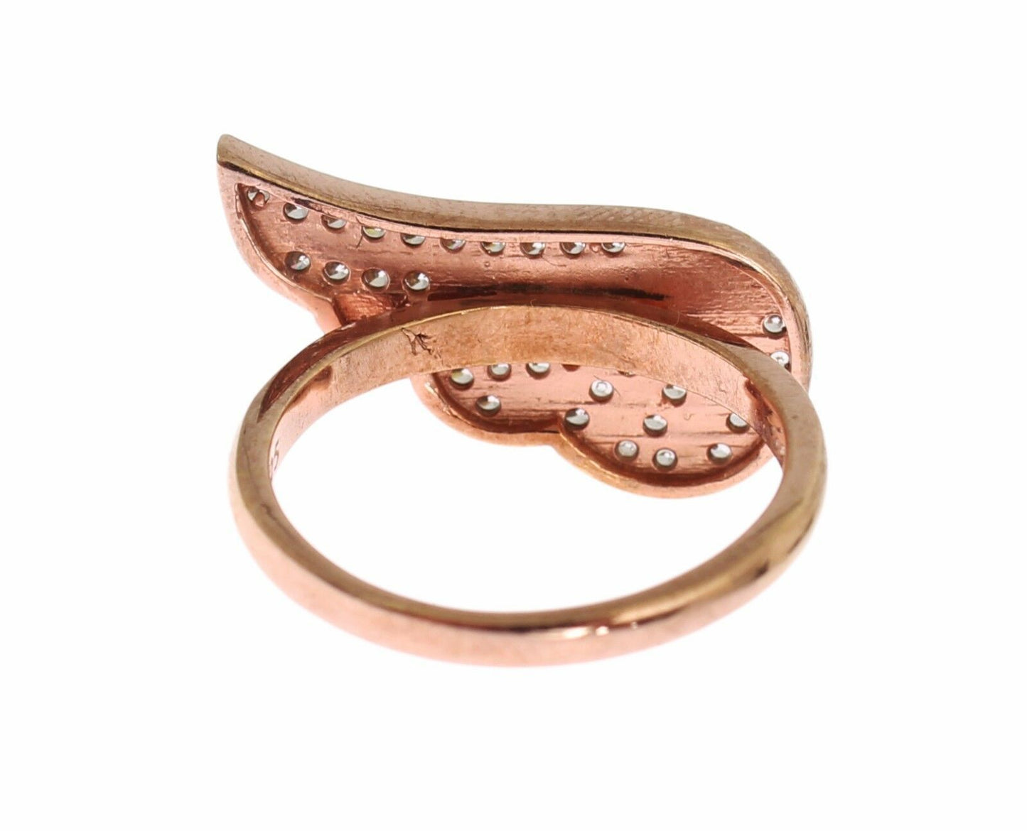 Statement of luxury: Nialaya Elegant Pink Gold CZ Crystal Ring