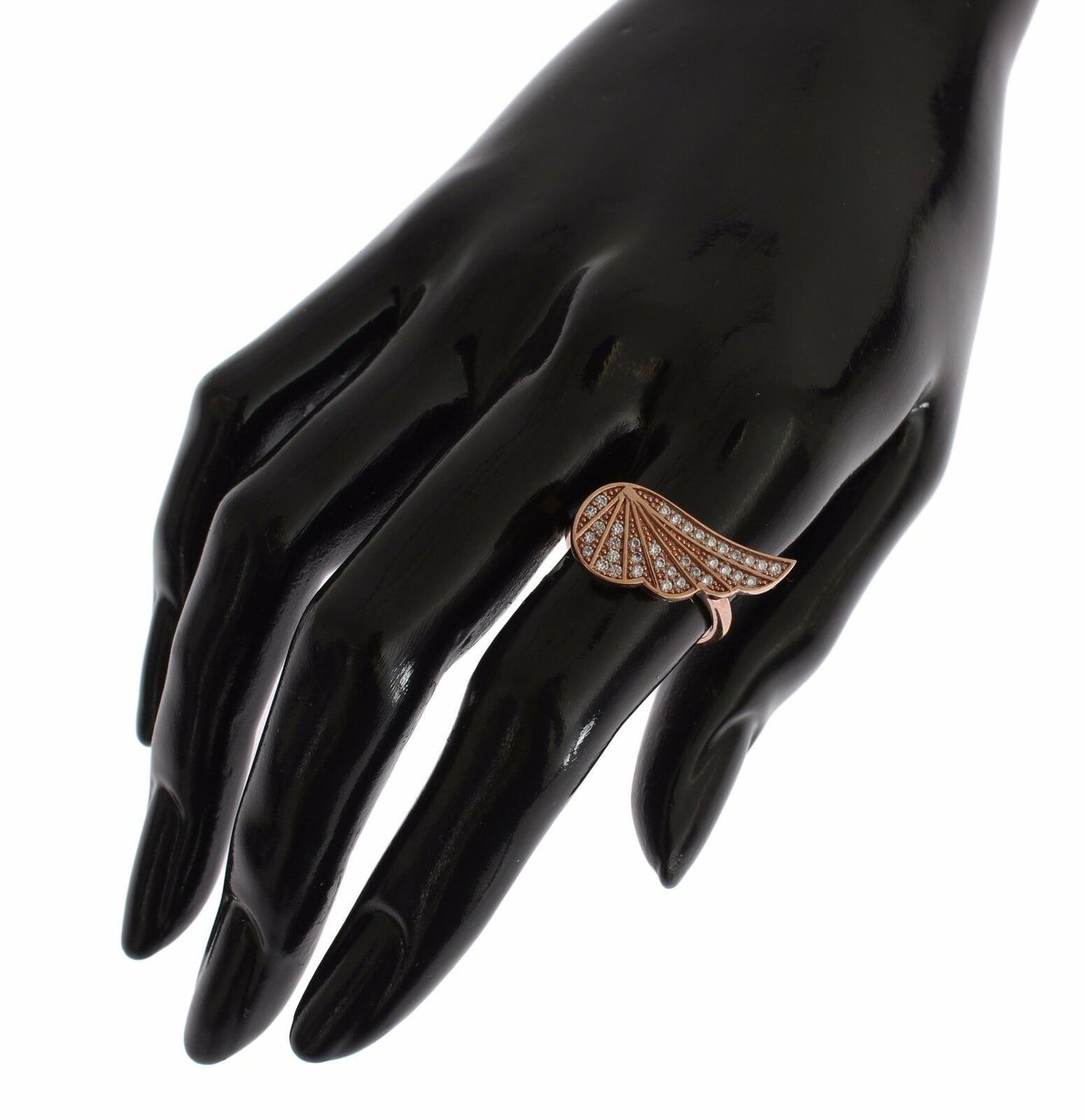 Admired by celebrities worldwide: Nialaya Elegant Pink Gold CZ Crystal Ring