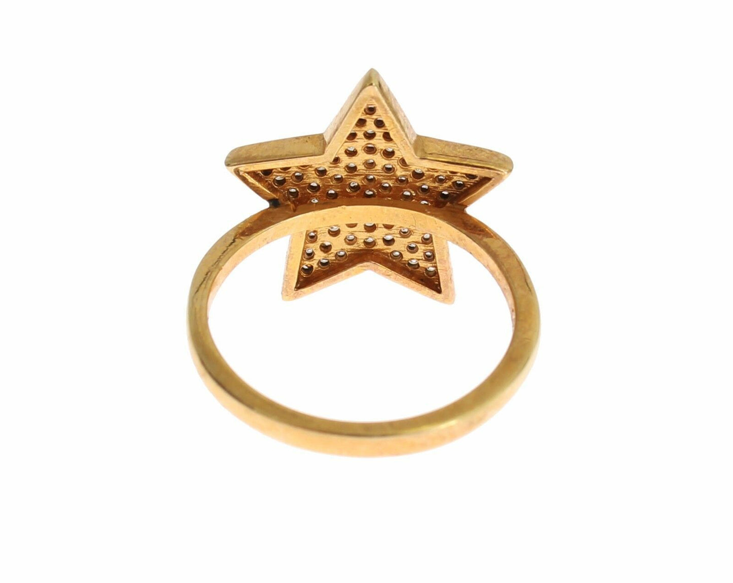 Stunning Gold-Plated Ring with Clear CZ Crystals by Nialaya