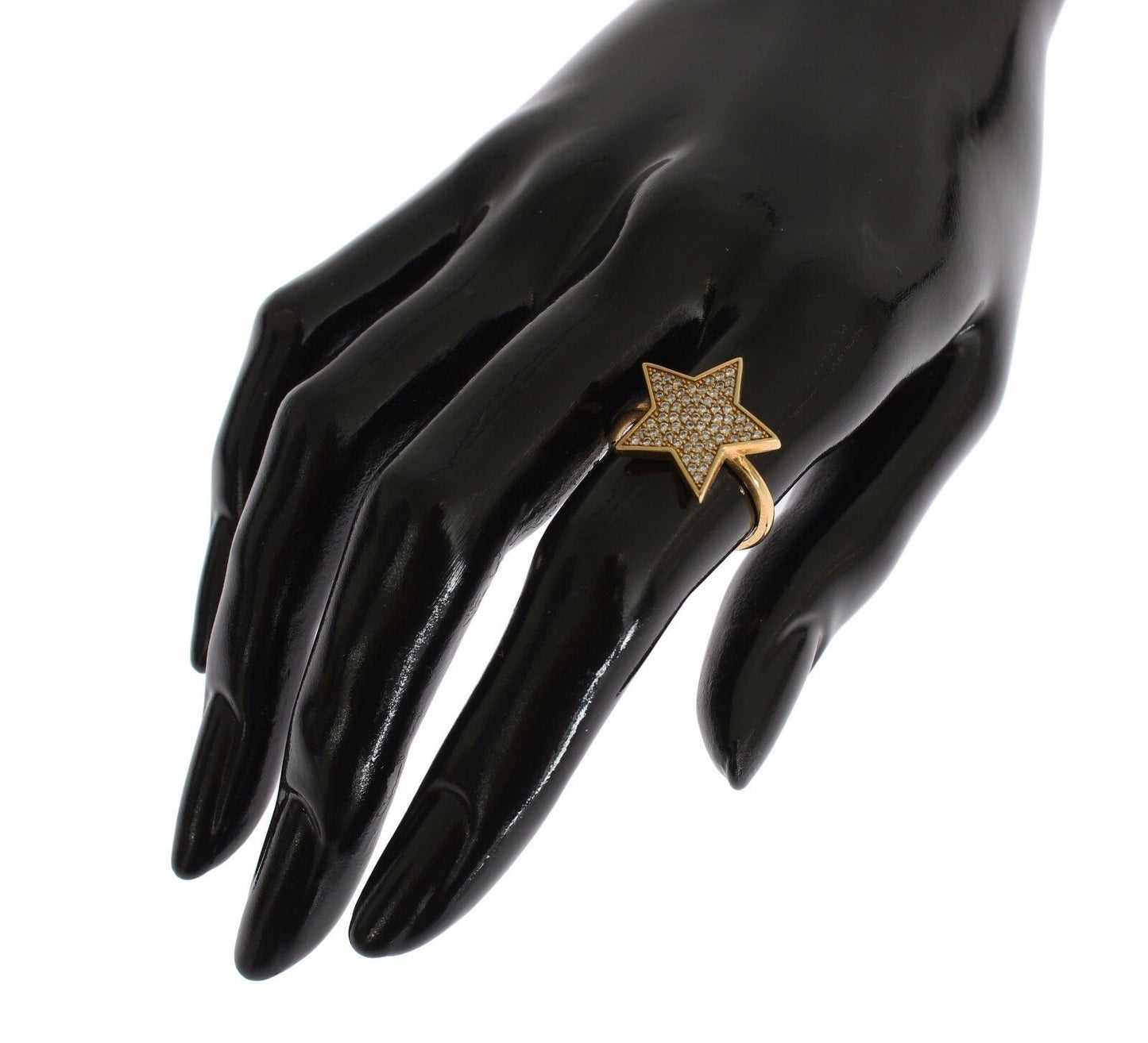 Celeb-loved Gold-Plated Sterling Silver Ring with Clear CZ Crystals