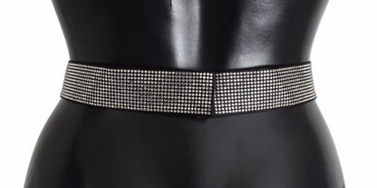 Stunning Black Silk Crystal Bow Waist Belt with attention to detail
