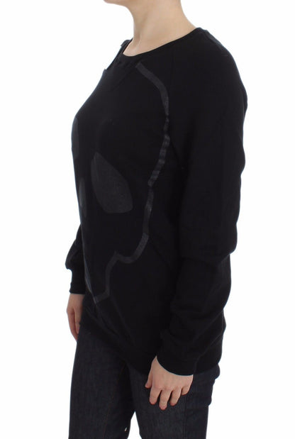 Luxurious black sweater made in Italy with 100% cotton material