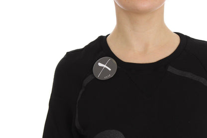 Black sweater from Exte, featuring striking skull motif print, made in Italy