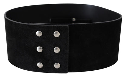 Chic GF Ferre wide belt with silver tone buckle and logo details
