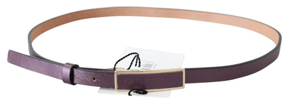Luxurious Italian-made Bordeaux leather belt with solid pattern