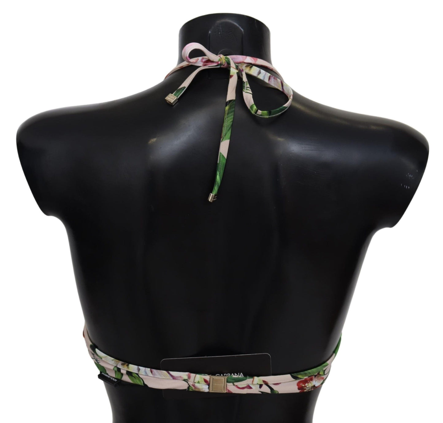 Chic Italian-made Floral Print Bikini Top with Comfortable Tie Fastening