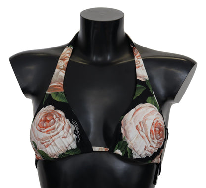 Dolce & Gabbana Elegant Floral Print Bikini Top in Multicolor