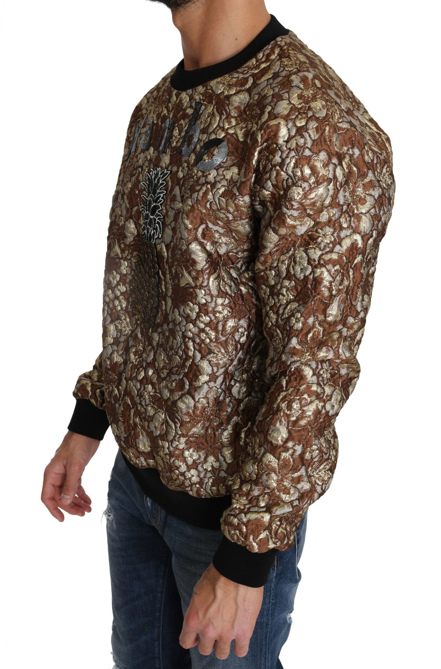 Luxurious Dolce & Gabbana sweater with pineapple sequined embroidery