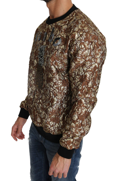 Luxurious Dolce & Gabbana sweater with pineapple sequined embroidery