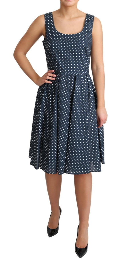 Dolce & Gabbana A-line dress in dark blue with sleek zipper closure