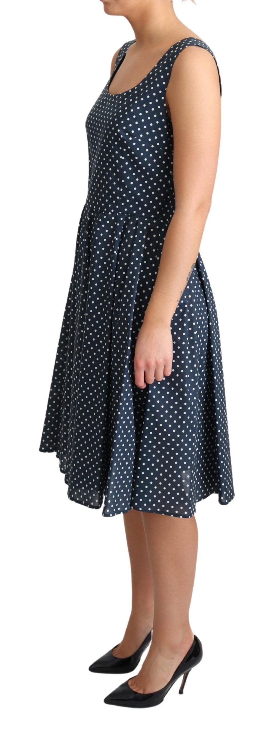Timeless elegance with Dolce & Gabbana Sleeveless A-line dress in dark blue