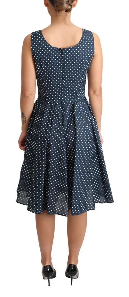 Stunning Dolce & Gabbana Sleeveless A-line dress with classic white polka dots