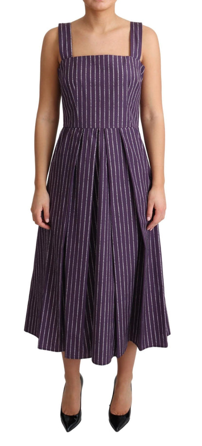 Exquisite Dolce & Gabbana sleeveless A-line purple striped dress