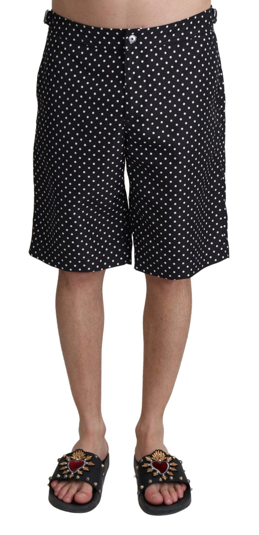 Dolce & Gabbana black and white polka dot swim trunks for men