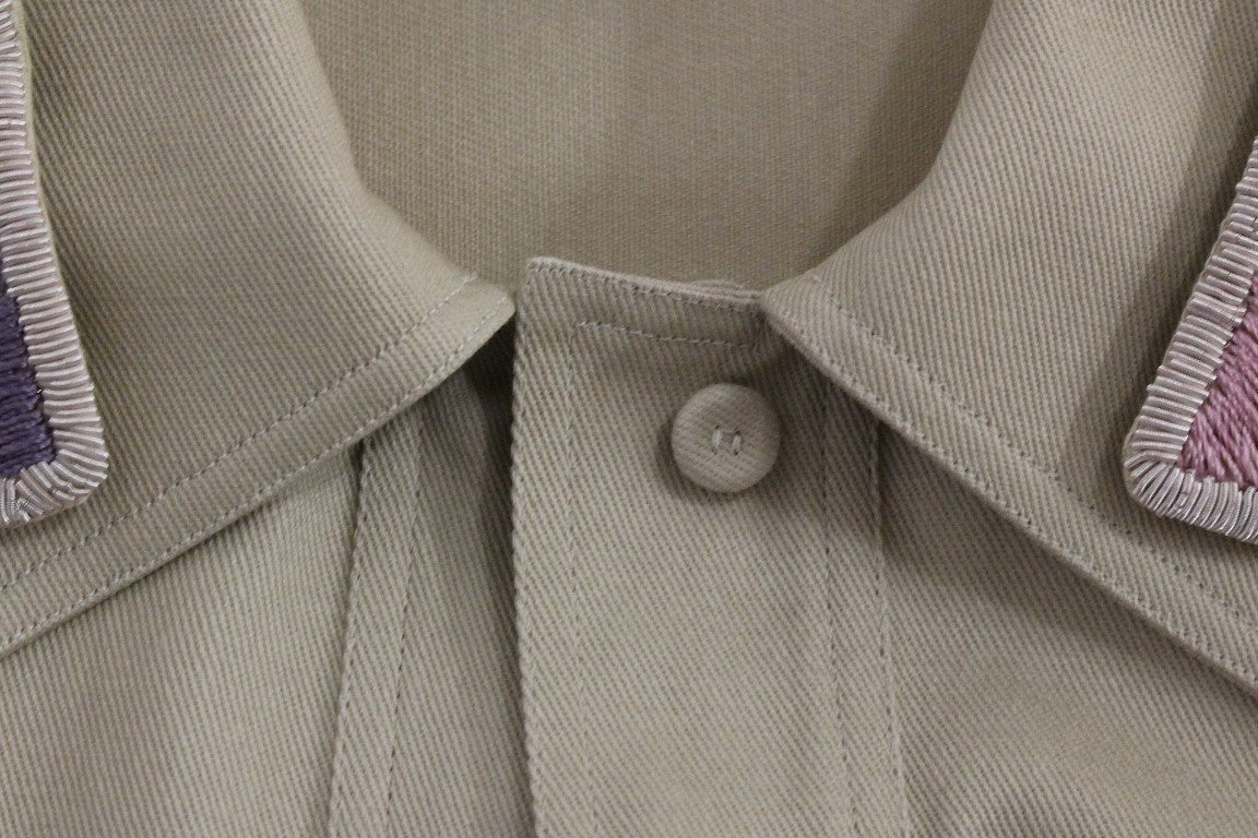 Italian-made cotton tank top with stylish front button closure