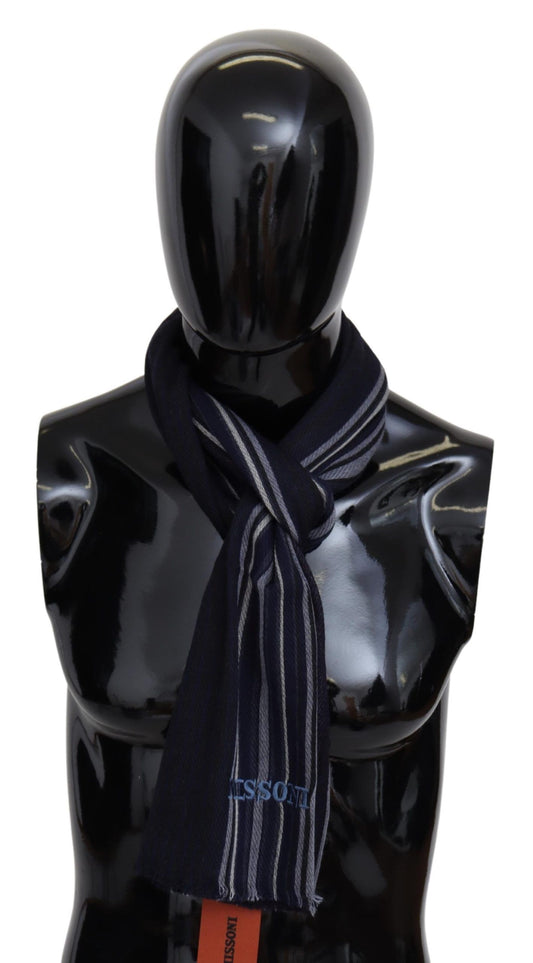 Exquisite Missoni Chic Multicolor Wool Silk Striped Scarf with fringes 