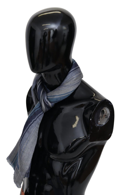 Unisex wool scarf with vibrant stripes pattern and fringes detail