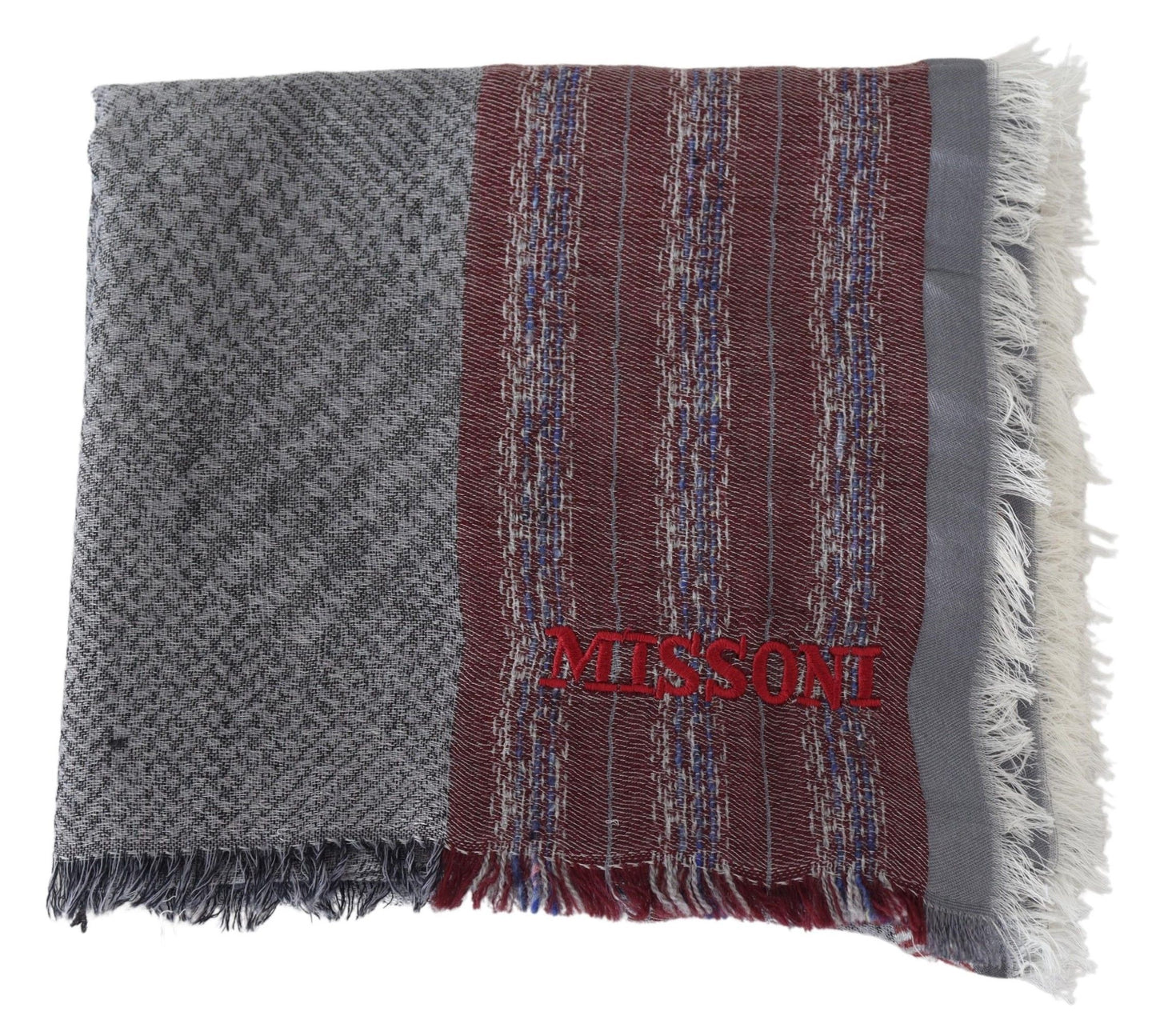 Luxurious 100% Wool Scarf in Multicolor with Missoni Brand Logo