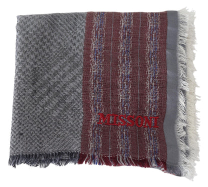 Luxurious 100% Wool Scarf in Multicolor with Missoni Brand Logo