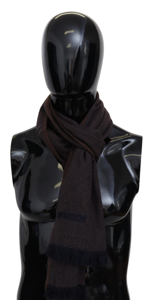 Missoni Elegant Cashmere Unisex Fringed Scarf in Brown