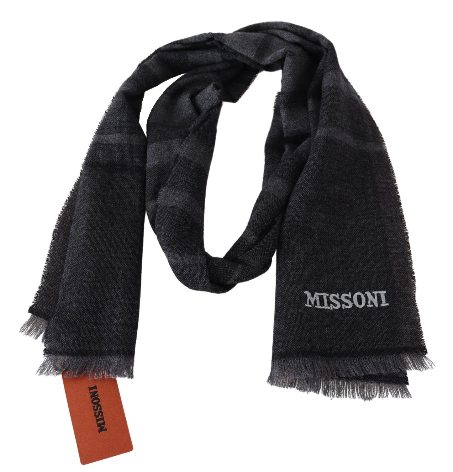 Elegant Missoni wool scarf made in Italy, featuring 100% wool material