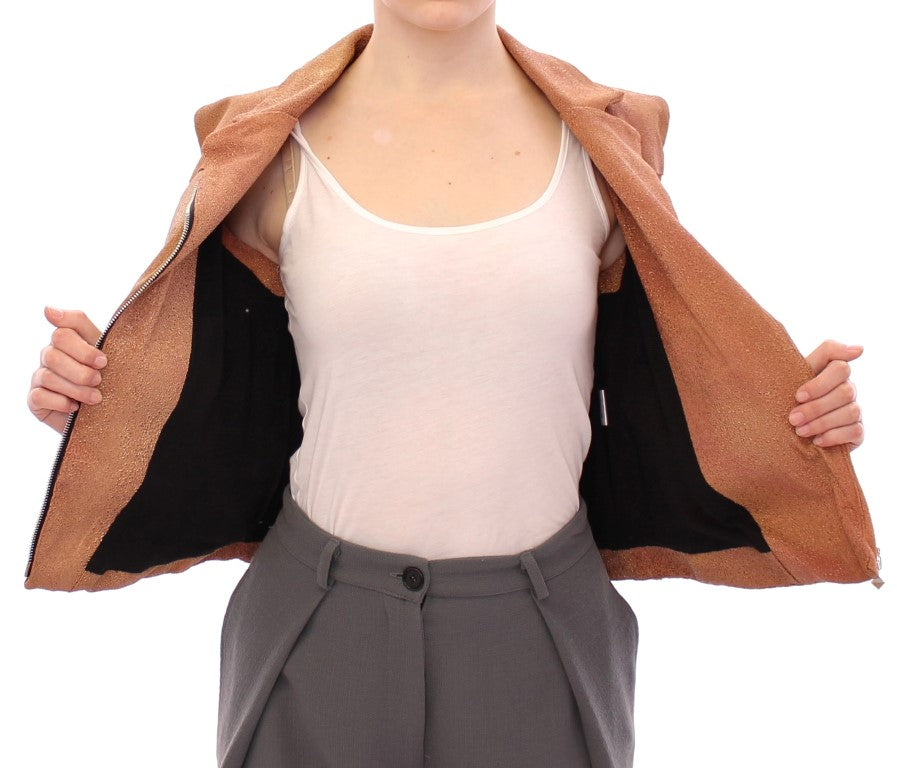 Italian crafted sleeveless vest jacket with logo details