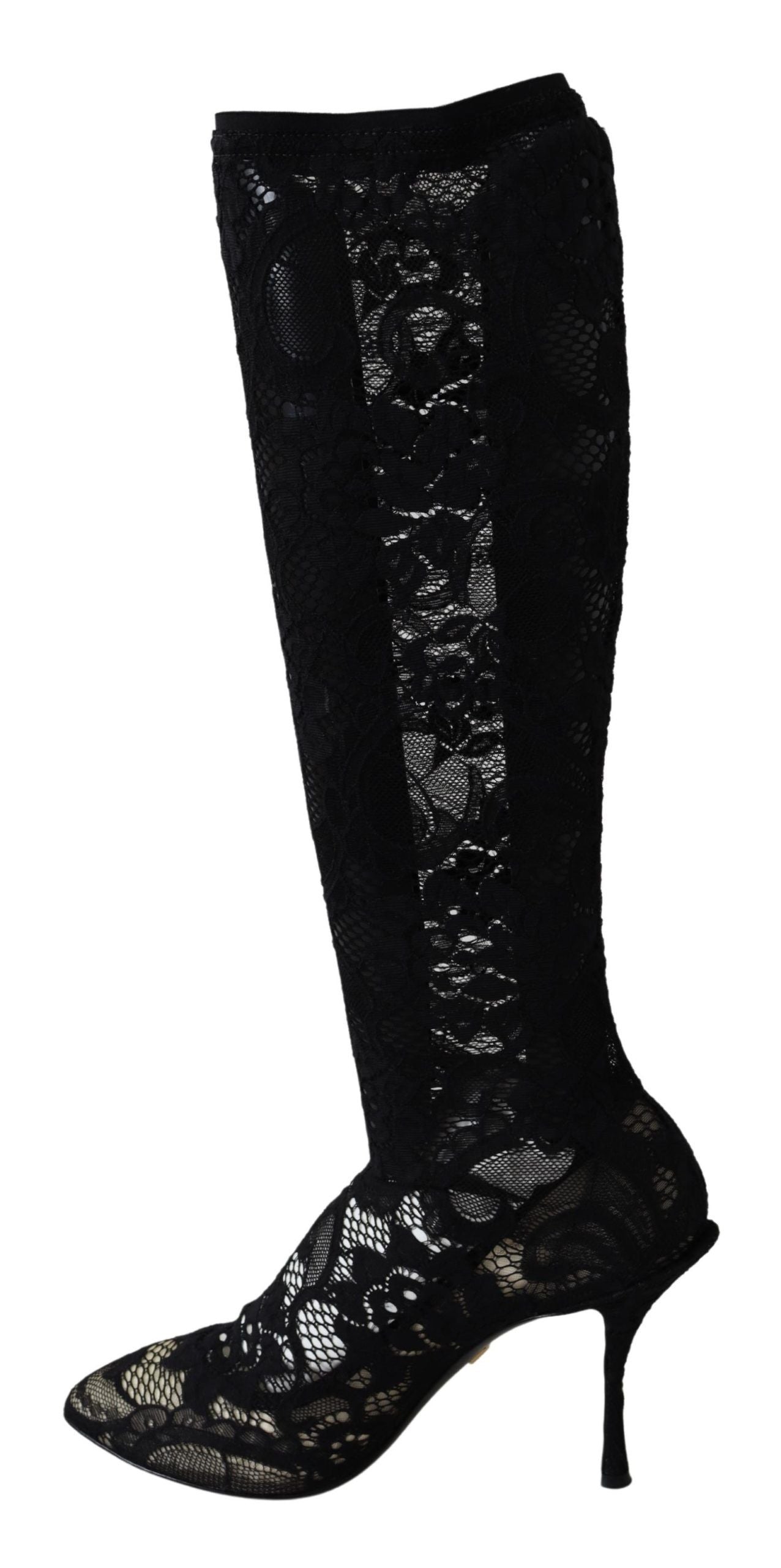 Exquisite black stretch sock pumps for a day in the office or a night out