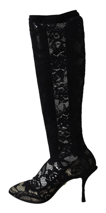 Exquisite black stretch sock pumps for a day in the office or a night out