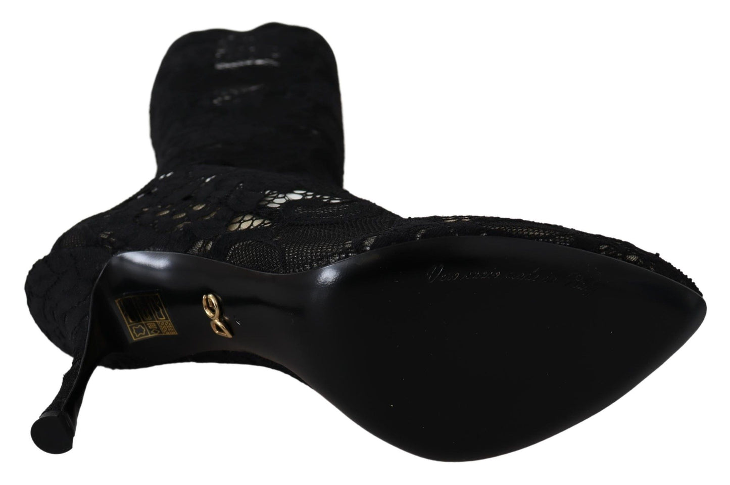 Black stretch sock pumps that offer a snug and comfortable fit for unrivaled quality