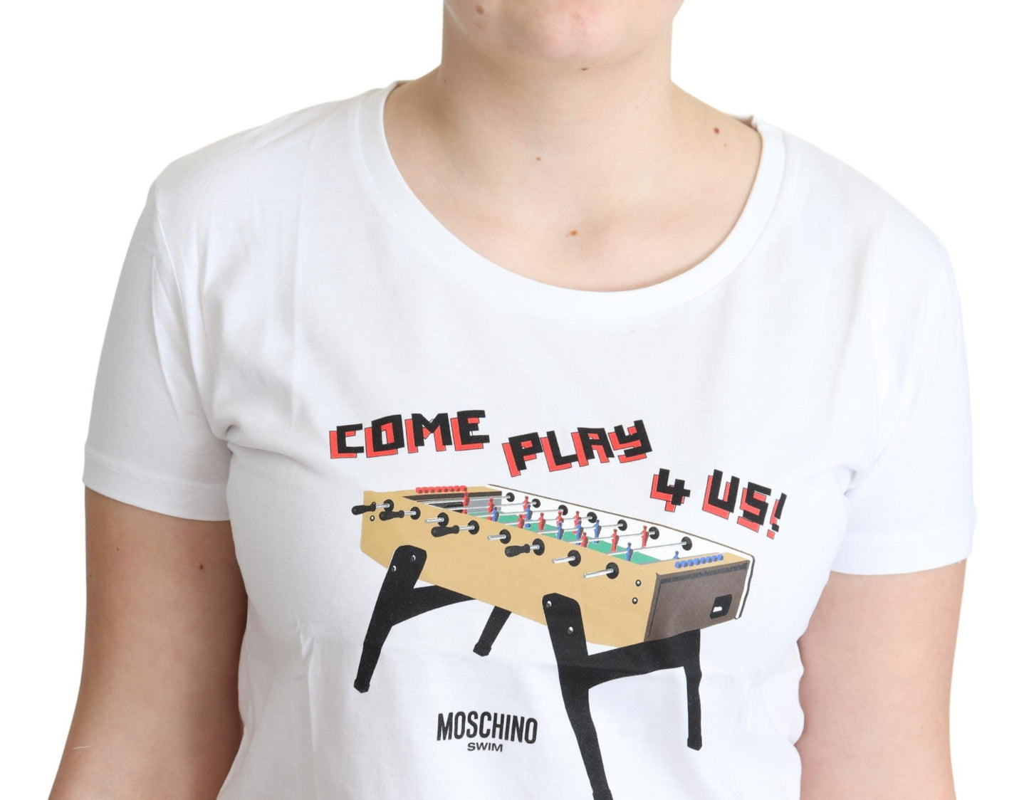 Short-sleeve tee featuring Moschino's signature logo details