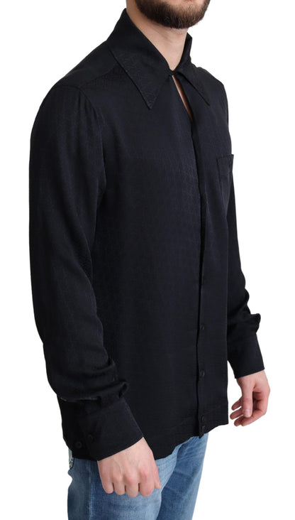 Luxurious 100% silk shirt from Dolce & Gabbana with full button closure