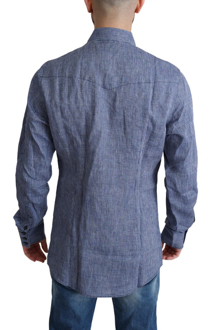 Italian-crafted shirt with full button closure and logo details