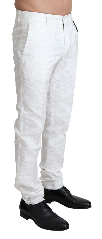 Italian white brocade dress pants by Dolce & Gabbana, new with tags 