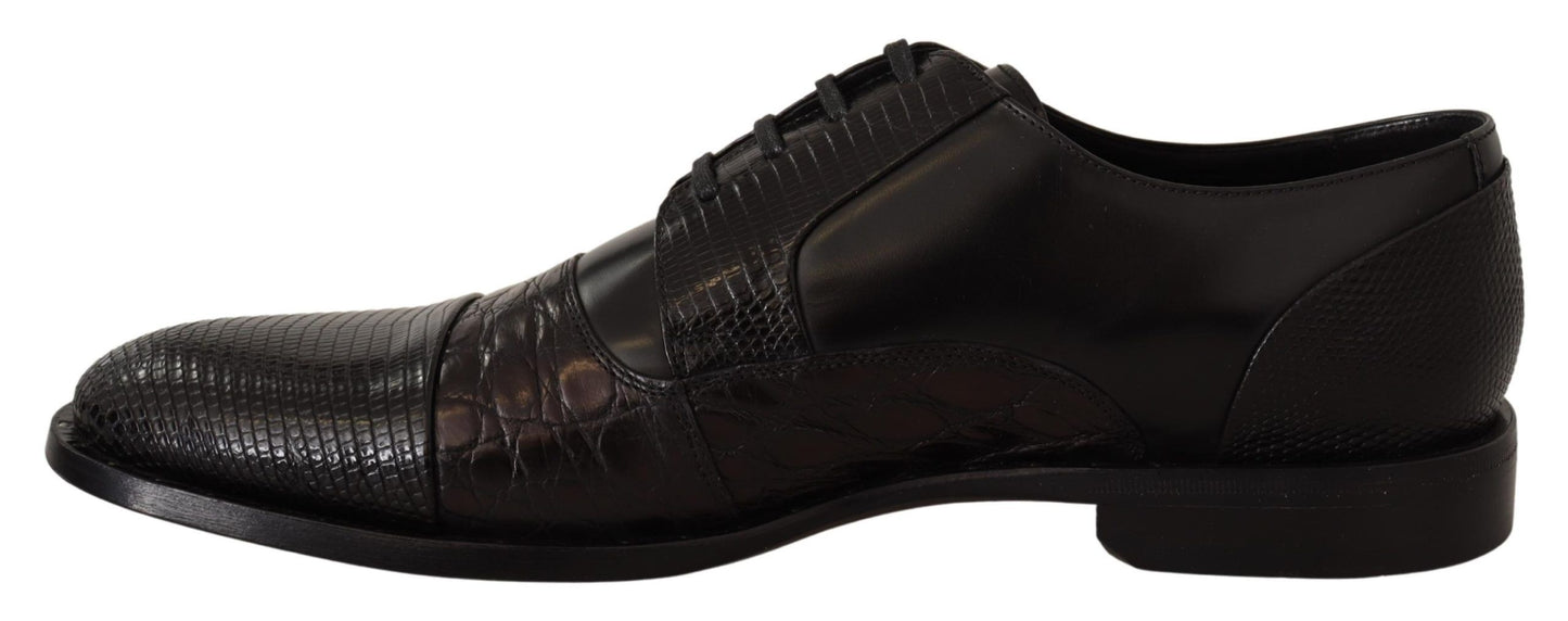 Distinguished black Derby shoes blending luxury and style from Dolce & Gabbana