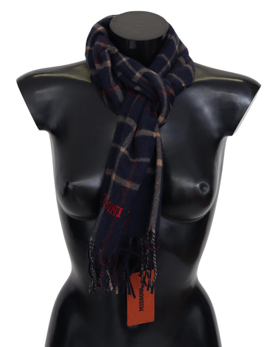 Exquisite unisex camel hair scarf in classic black colorway with logo embroidery