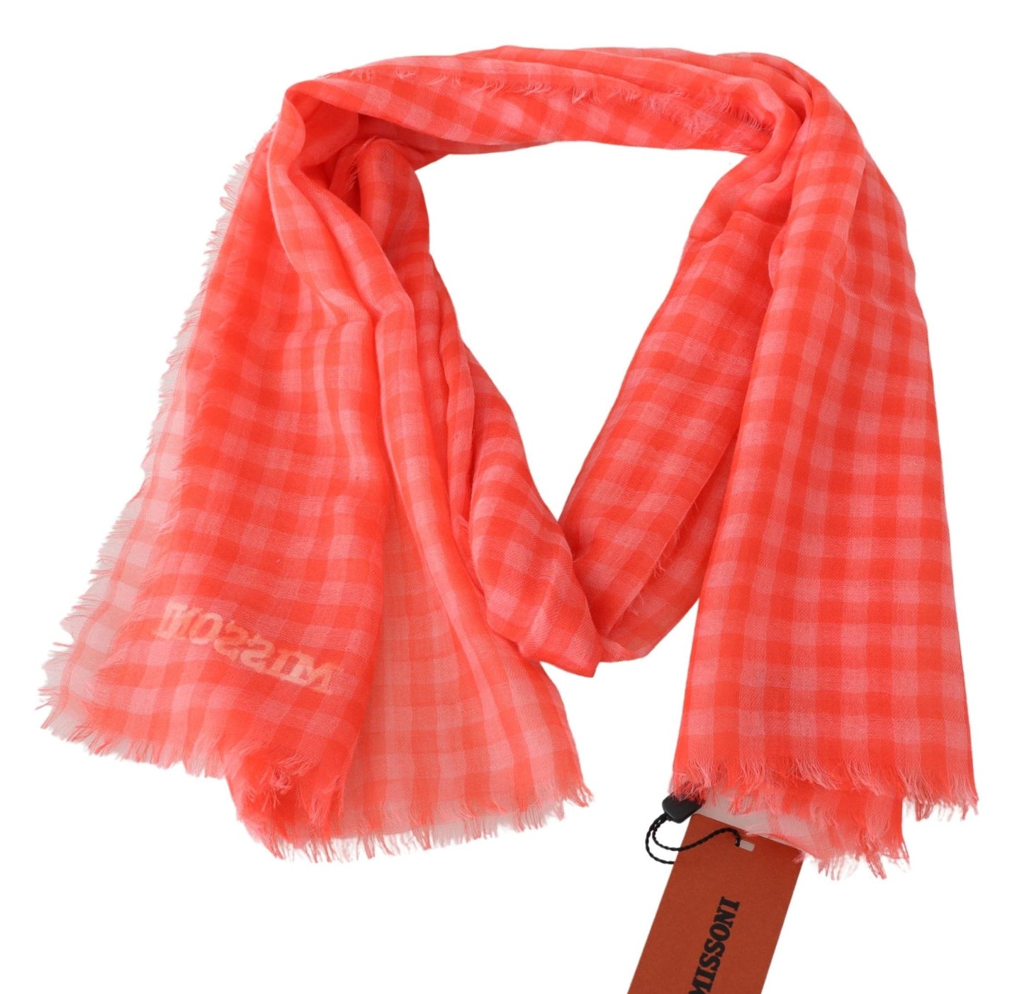 Stunning Missoni scarf with vibrant checkered pattern and signature logo