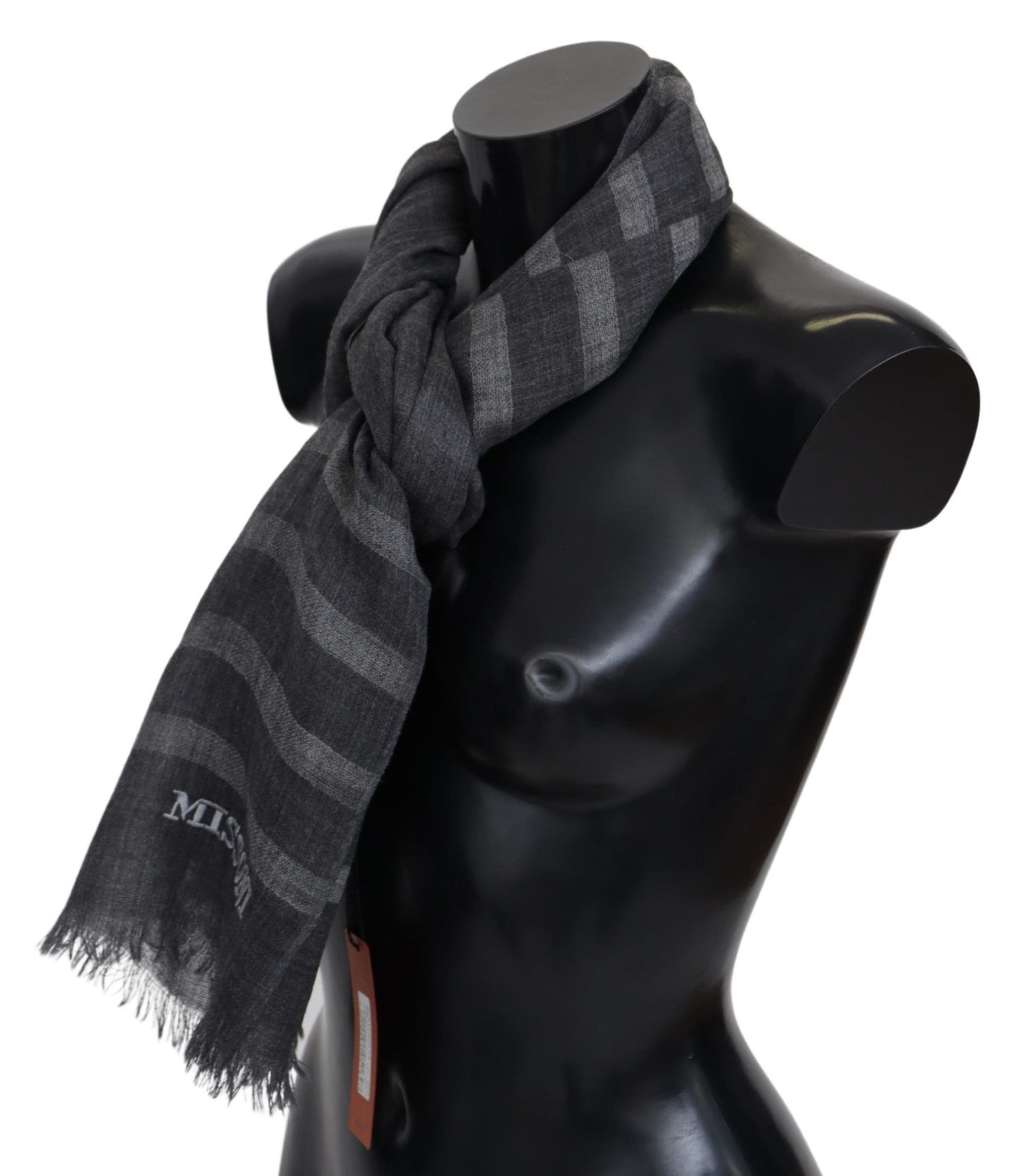 Luxurious 100% wool scarf with signature stripes pattern