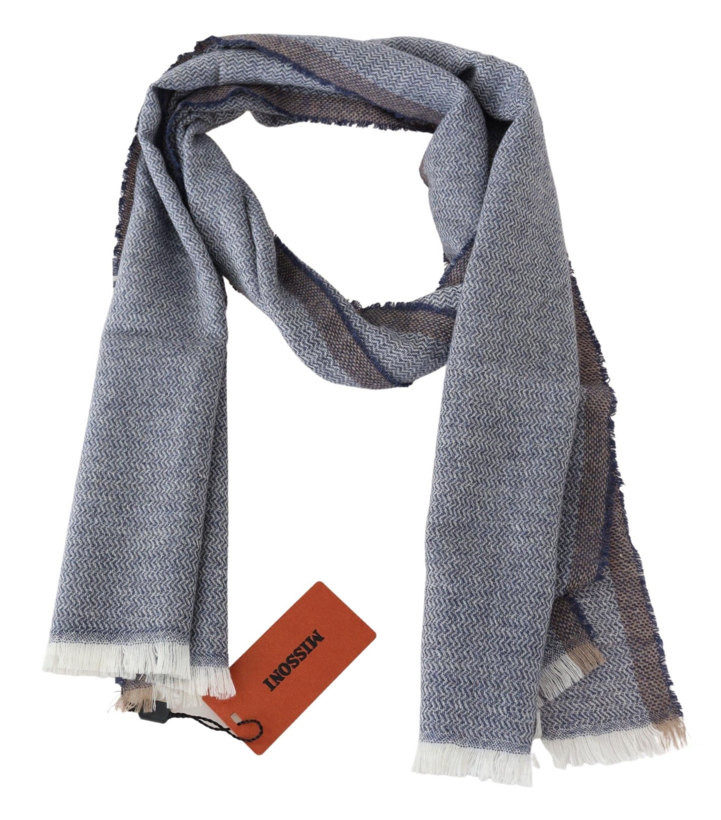 Brand new Missoni wool scarf with integrated logo embroidery