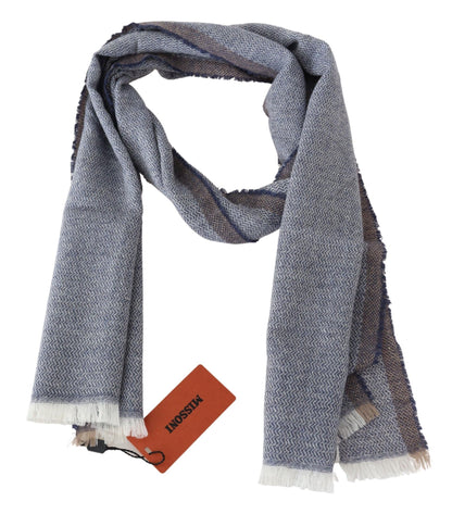Brand new Missoni wool scarf with integrated logo embroidery