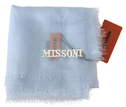 Elegant Missoni cashmere scarf with iconic brand logo embroidery