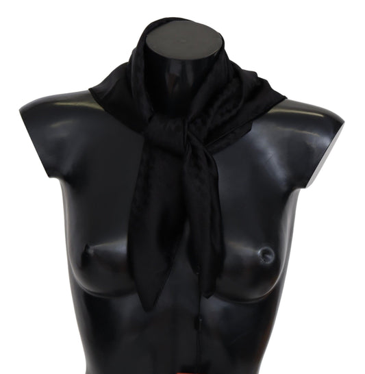 Missoni Elegant Black Wool Scarf with Embroidered Logo 