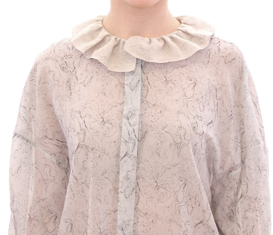 Statement Piece: Vika Gazinskaya Elegant Blue Cotton Tunic Blouse