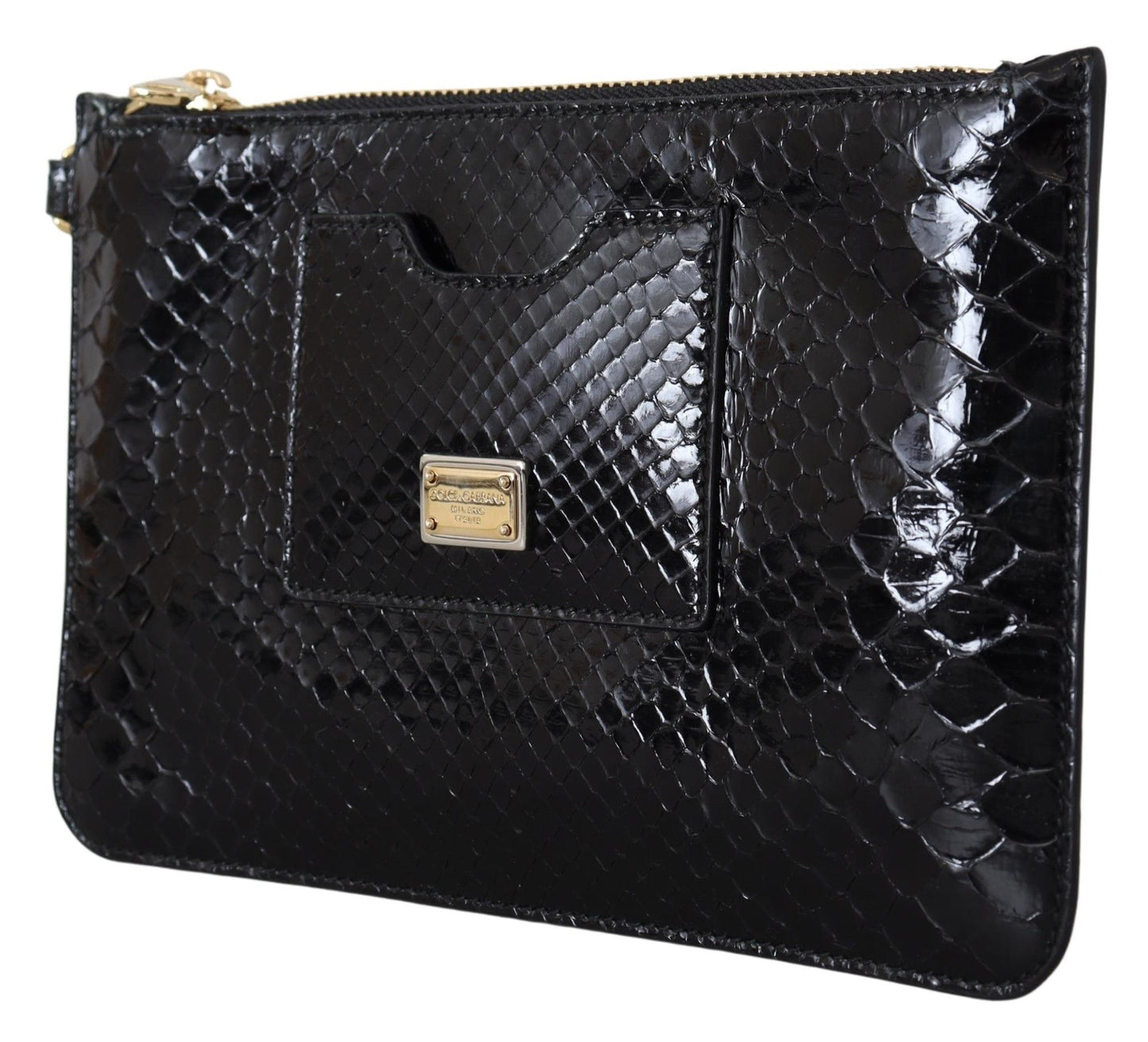 Luxurious Dolce & Gabbana wristlet wallet with zipper closure and internal mirror